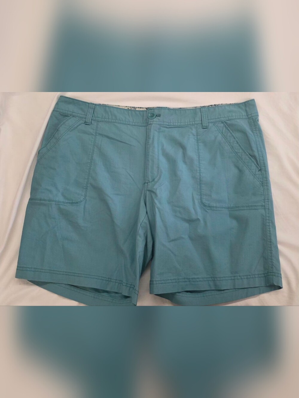 Eddie Bauer Women's Teal Ripstop Flat Front Shorts Size 16